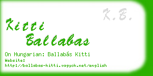 kitti ballabas business card